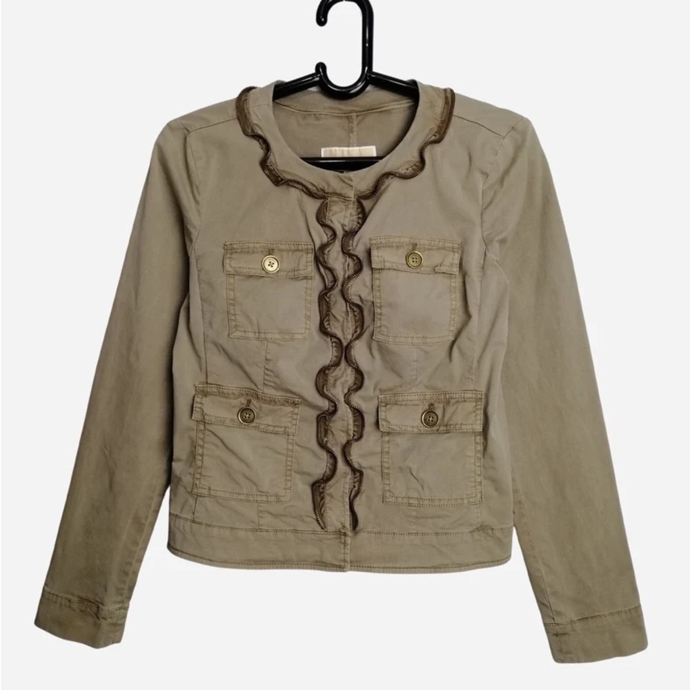 Michael Kors Tan Utility Jacket Cropped Casual